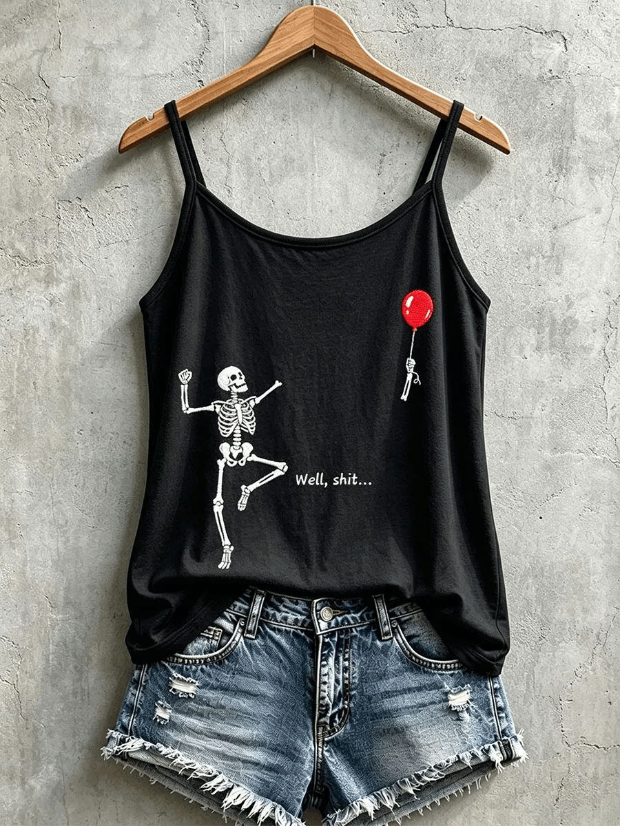Women's Retro Halloween Well, shit... Print Camisole