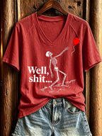 🔥🔥2nd 50% Off 🔥🔥Women's Halloween Well, shit... Printed Casual Short-Sleeve T-Shirt