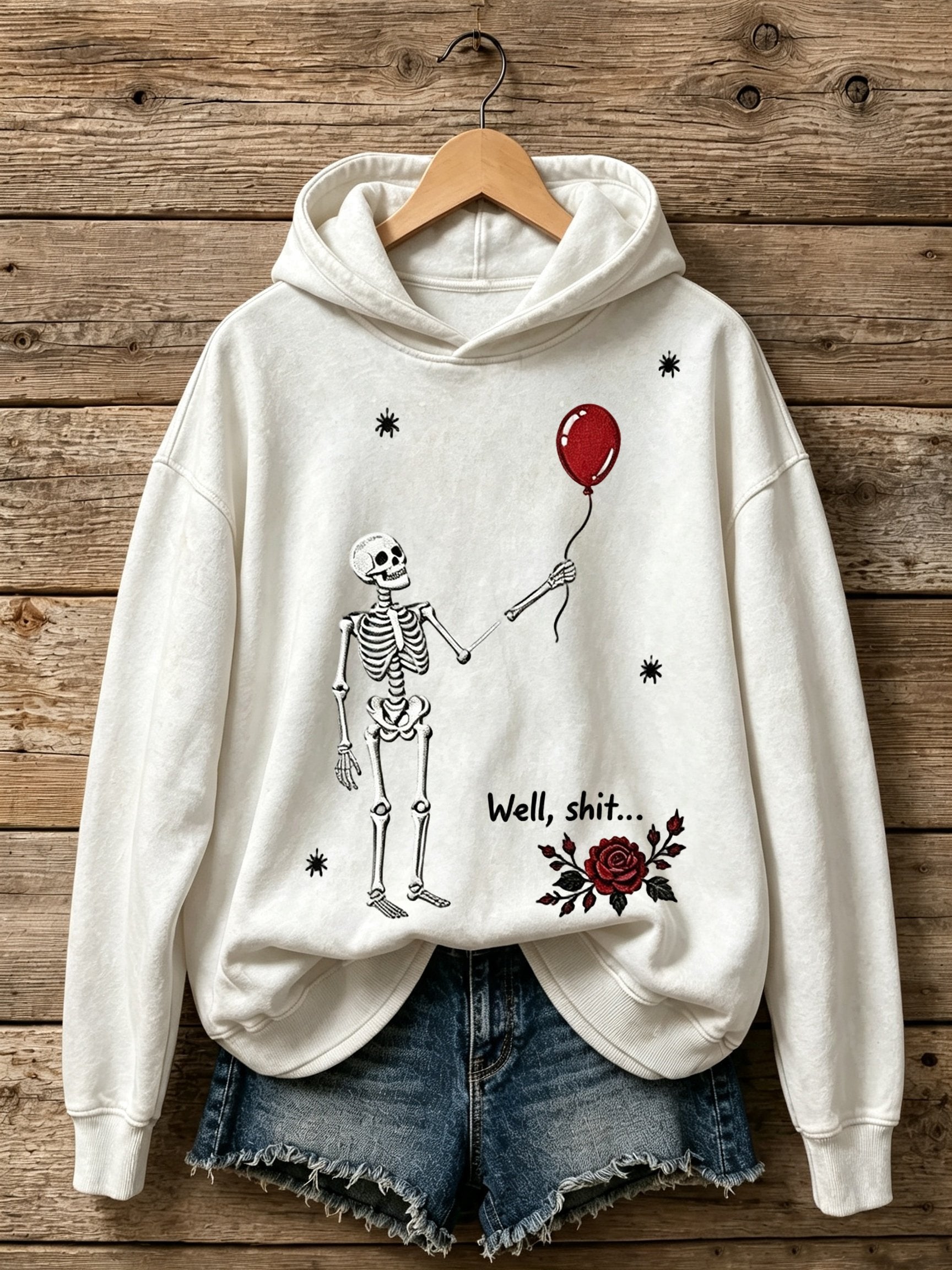 🔥🔥2nd 50% Off 🔥🔥Women's Retro Halloween Well, Shit... Printed Hoodie