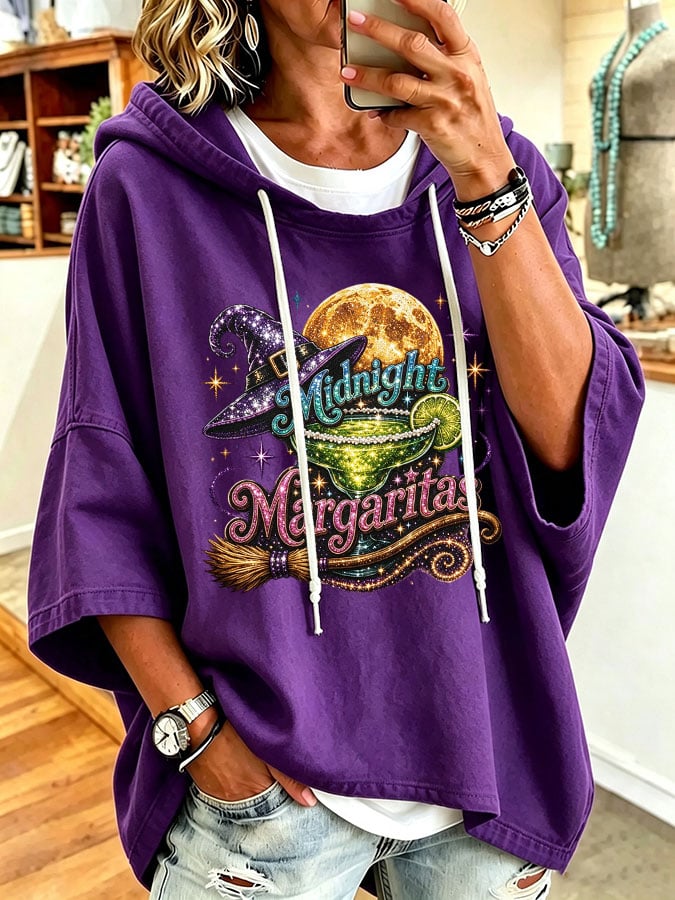 Women's Midnight Margaritas Print Hooded Sweatshirt