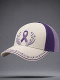 Purple Plant Flower Pattern Printed Unisex Hat