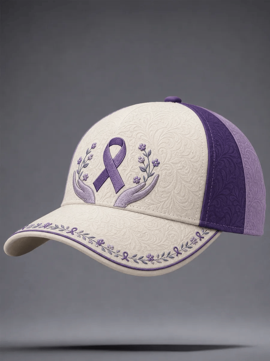 Purple Plant Flower Pattern Printed Unisex Hat