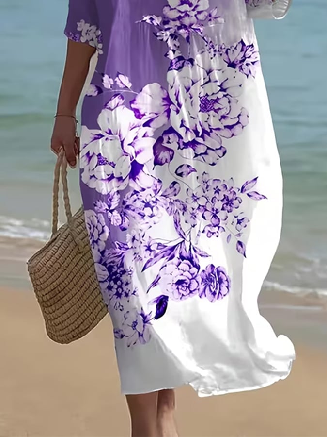 Women's Casual Alzheimer's Awareness Print Dress