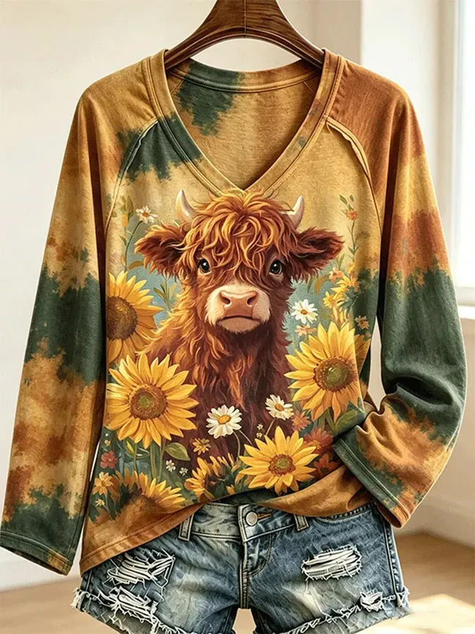 Women's Highland Cow Print T-Shirt