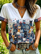 Women's Casual Printed Short-Sleeve Top