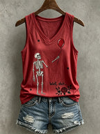Women's Retro Halloween Well, shit... Print Casual Vest