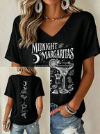 Women's Midnight Margaritas Print Casual T-shirt