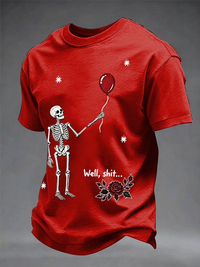 Men's Retro Halloween Well, shit... Printed Casual T-Shirt