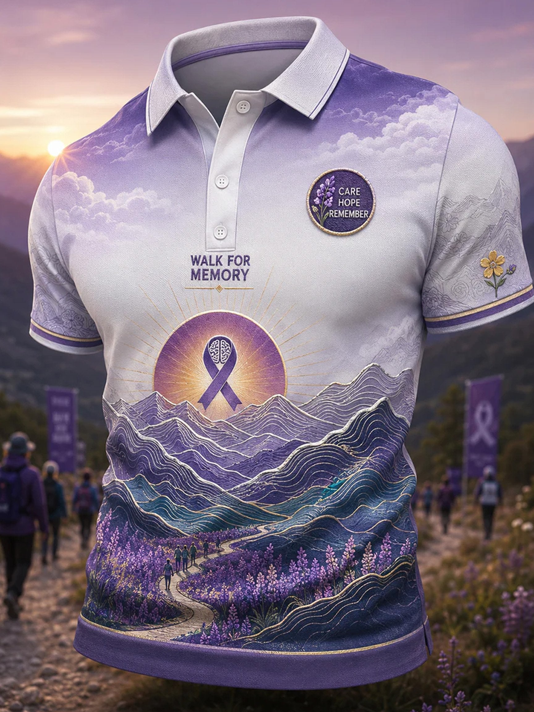 Men's Purple Printed Top