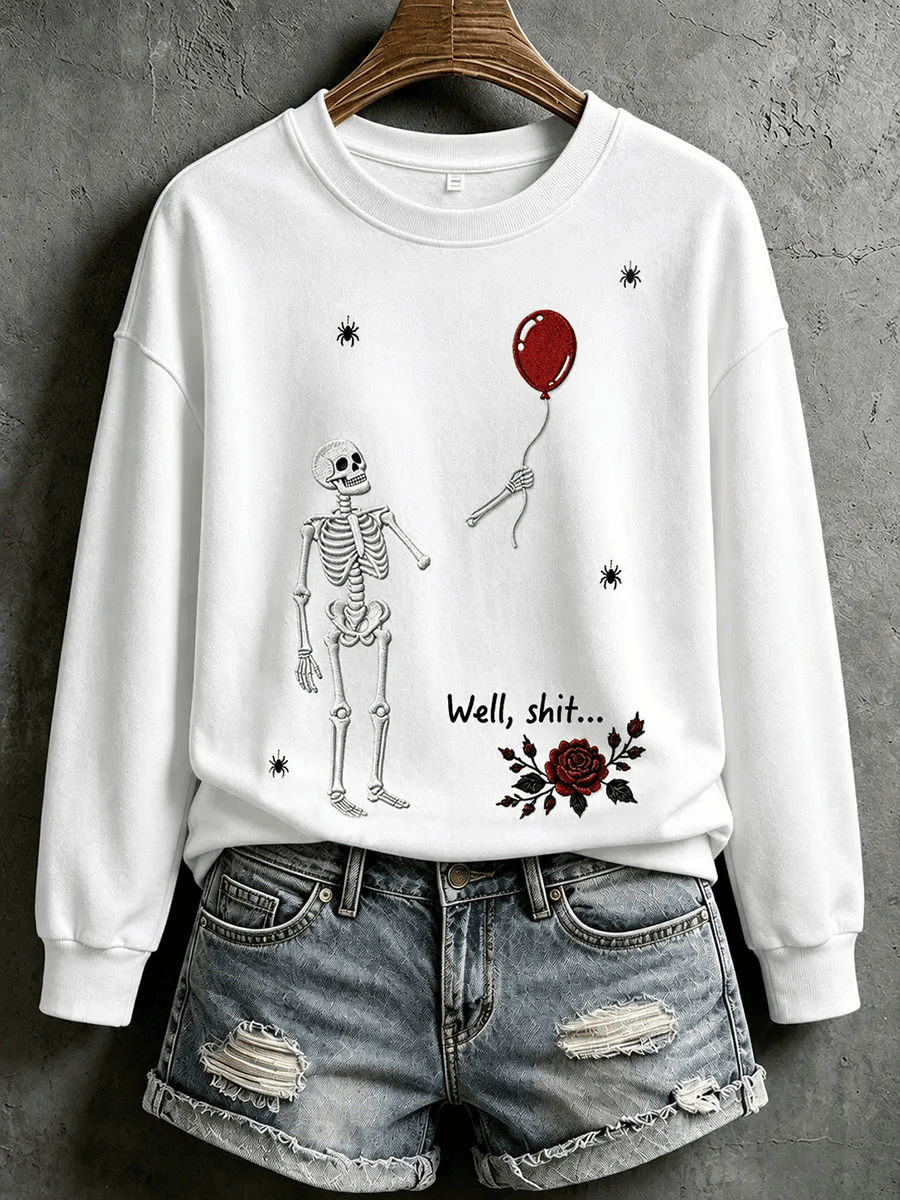 Women's Retro Halloween Well, shit... Print Sweatshirt