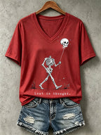 Women's Halloween Well, shit... Print V Neck T-Shirt