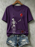 Women's Retro Halloween Well, shit... Print Raglan Short-Sleeved T-Shirt