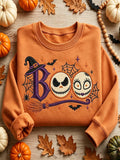 Women's Halloween Scary Pumpkin Face Art Print Hooded Sweatshirt