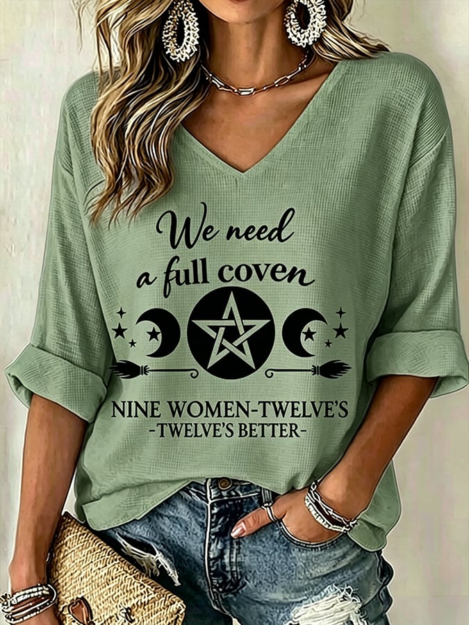 Women's Midnight Margaritas Print V Neck Top