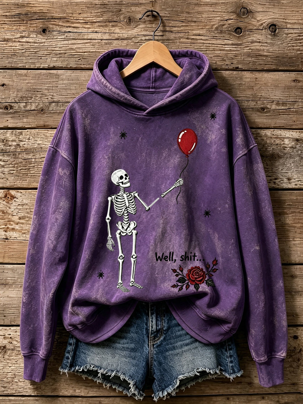 🔥🔥2nd 50% Off 🔥🔥Women's Retro Halloween Well, Shit... Printed Hoodie