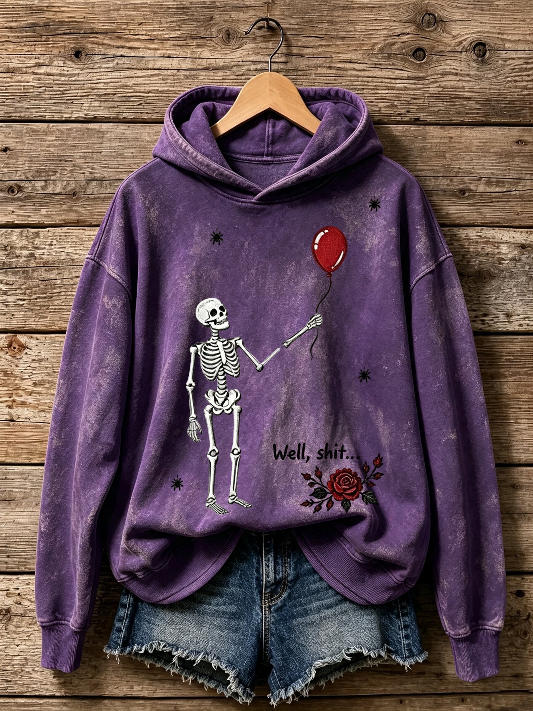 🔥🔥2nd 50% Off 🔥🔥Women's Retro Halloween Well, Shit... Printed Hoodie