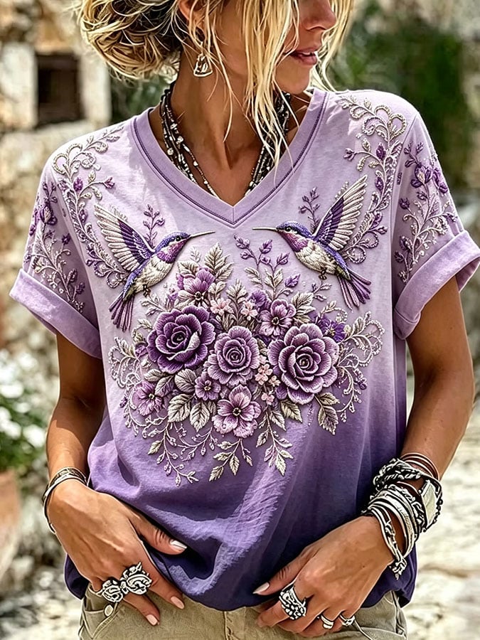 Women's Casual Print Short-Sleeve T-Shirt