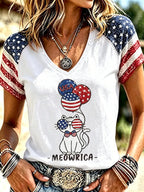 Women's Cats Print Casual T-shirt