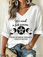 Women's Midnight Margaritas Print V Neck Top