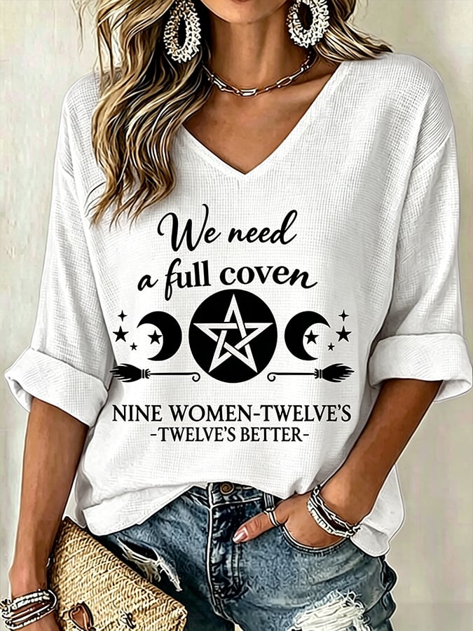 Women's Midnight Margaritas Print V Neck Top
