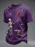 Men's Retro Halloween Well, shit... Printed Casual T-Shirt