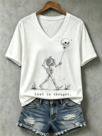 Women's Halloween Well, shit... Print V Neck T-Shirt