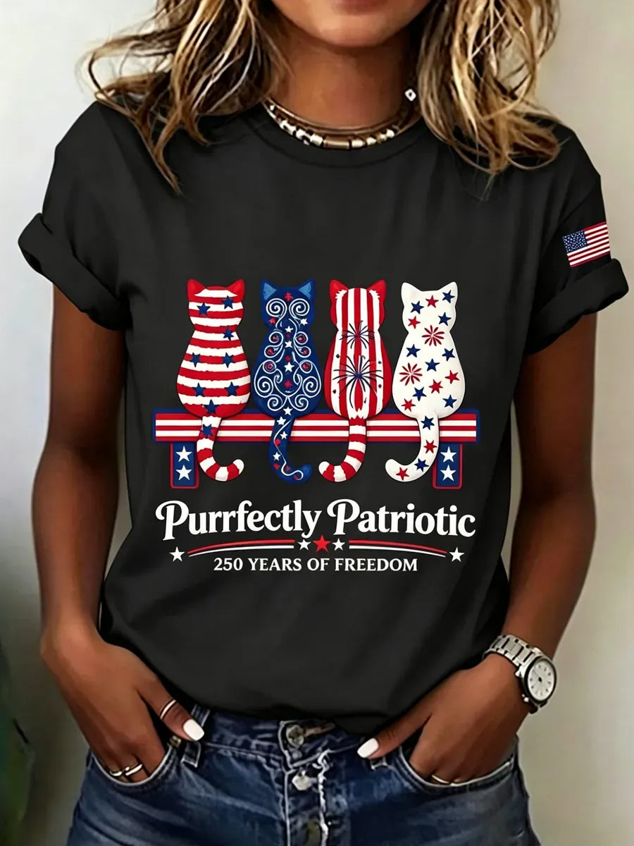 Women's Cats Print Casual T-shirt