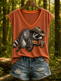 Women's Jimothy Raccoon Animal Top