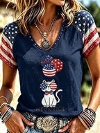 Women's Cats Print Casual T-shirt