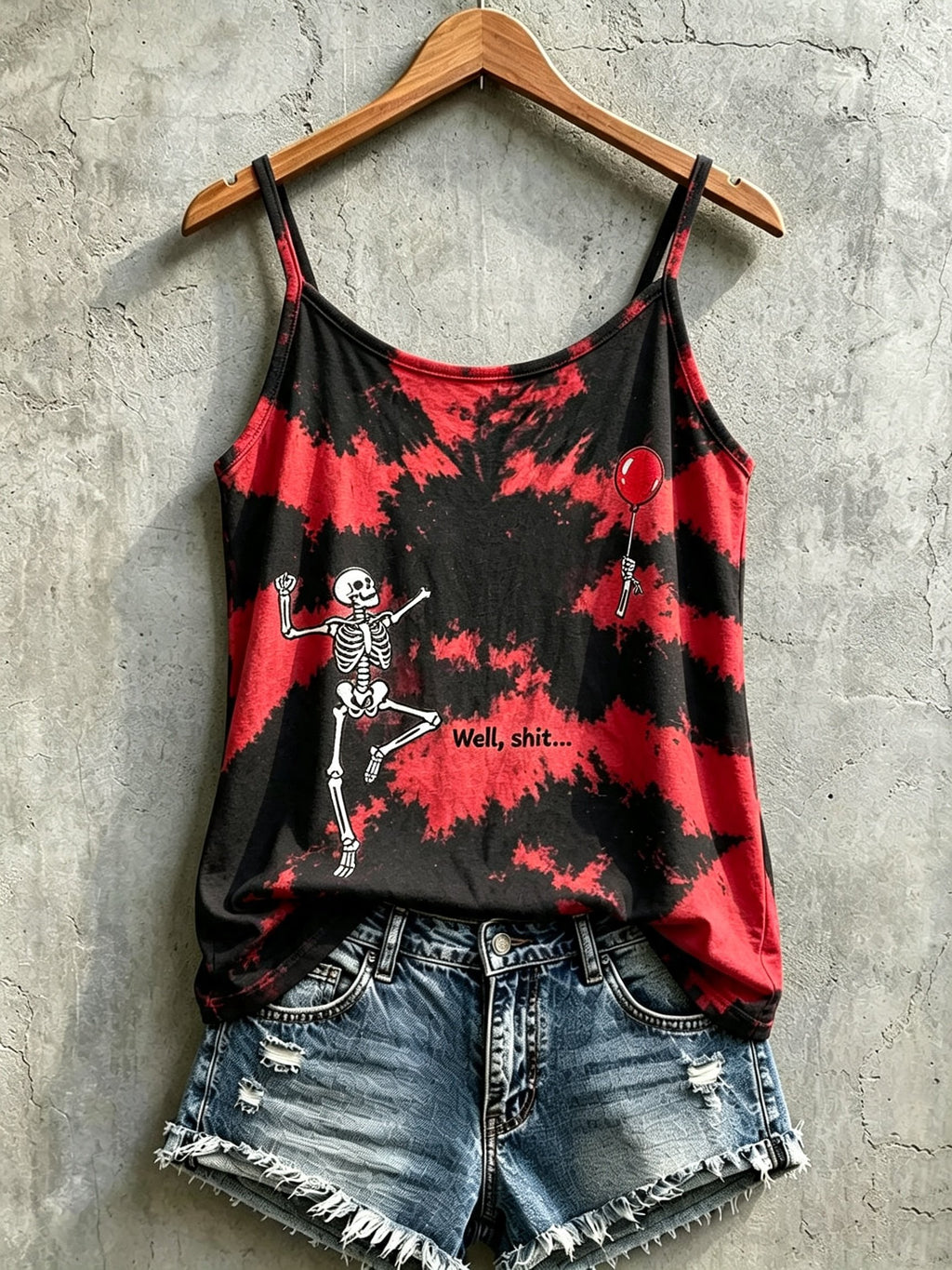 Women's Retro Halloween Well, shit... Print Camisole