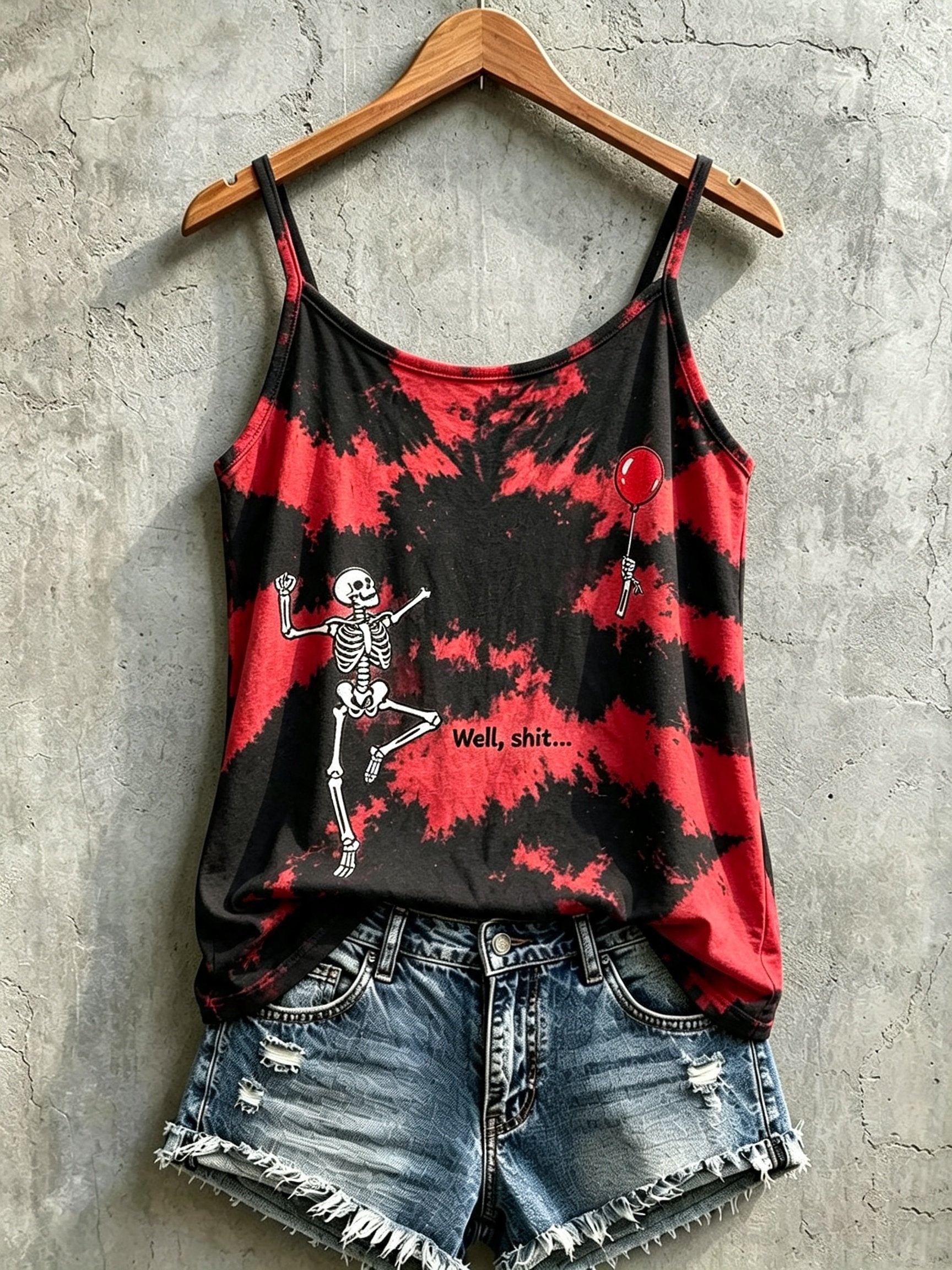 Women's Retro Halloween Well, shit... Print Camisole