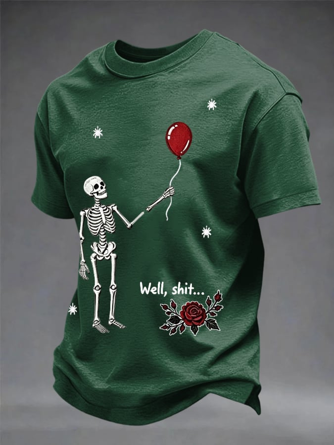 Men's Retro Halloween Well, shit... Printed Casual T-Shirt
