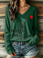 🔥🔥2nd 50% Off 🔥🔥Women's Retro Halloween Well, shit... Print T-Shirt