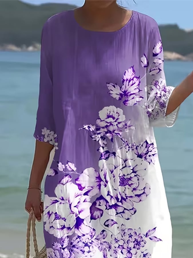 Women's Casual Alzheimer's Awareness Print Dress