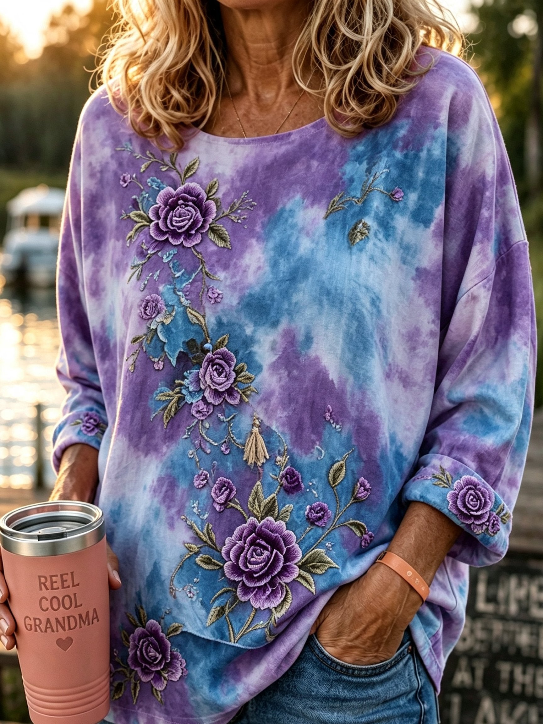 Women's Autumn Leisure Art Printed Long-Sleeve Top