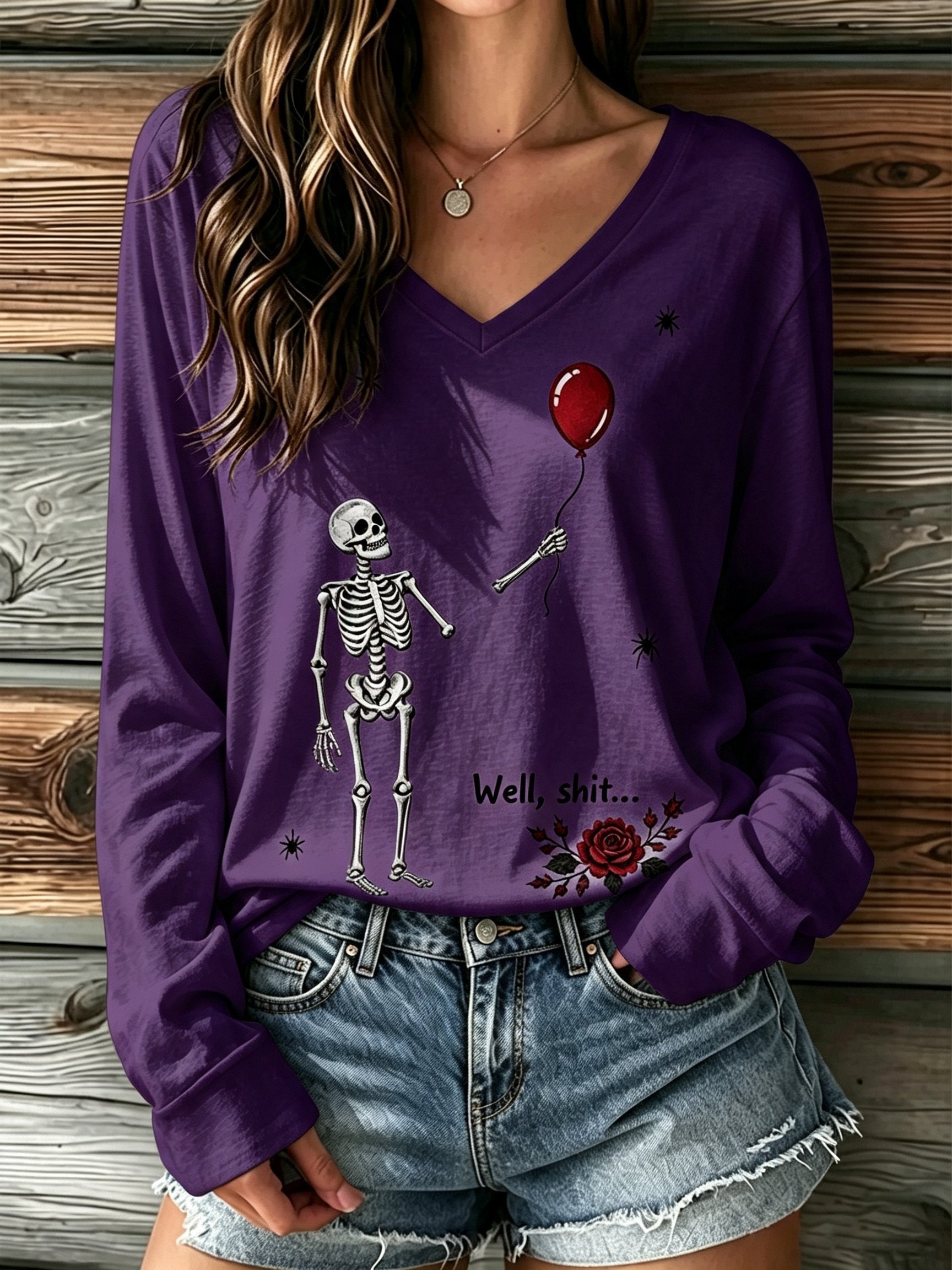 Women's Retro Halloween Well, shit... Print T-Shirt