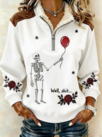 Women's Retro Halloween Well, Shit... Printed Sweatshirt