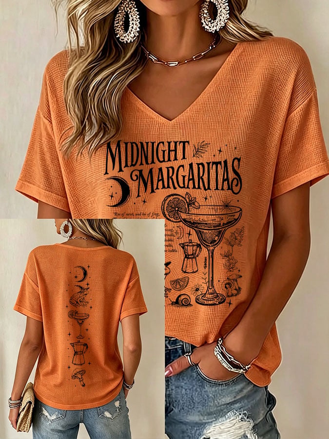 Women's Midnight Margaritas Print Casual T-shirt