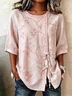 Women's Casual Floral Print Short-sleeved Top