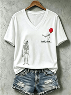 Women's Halloween Well, shit... Print V Neck T-Shirt