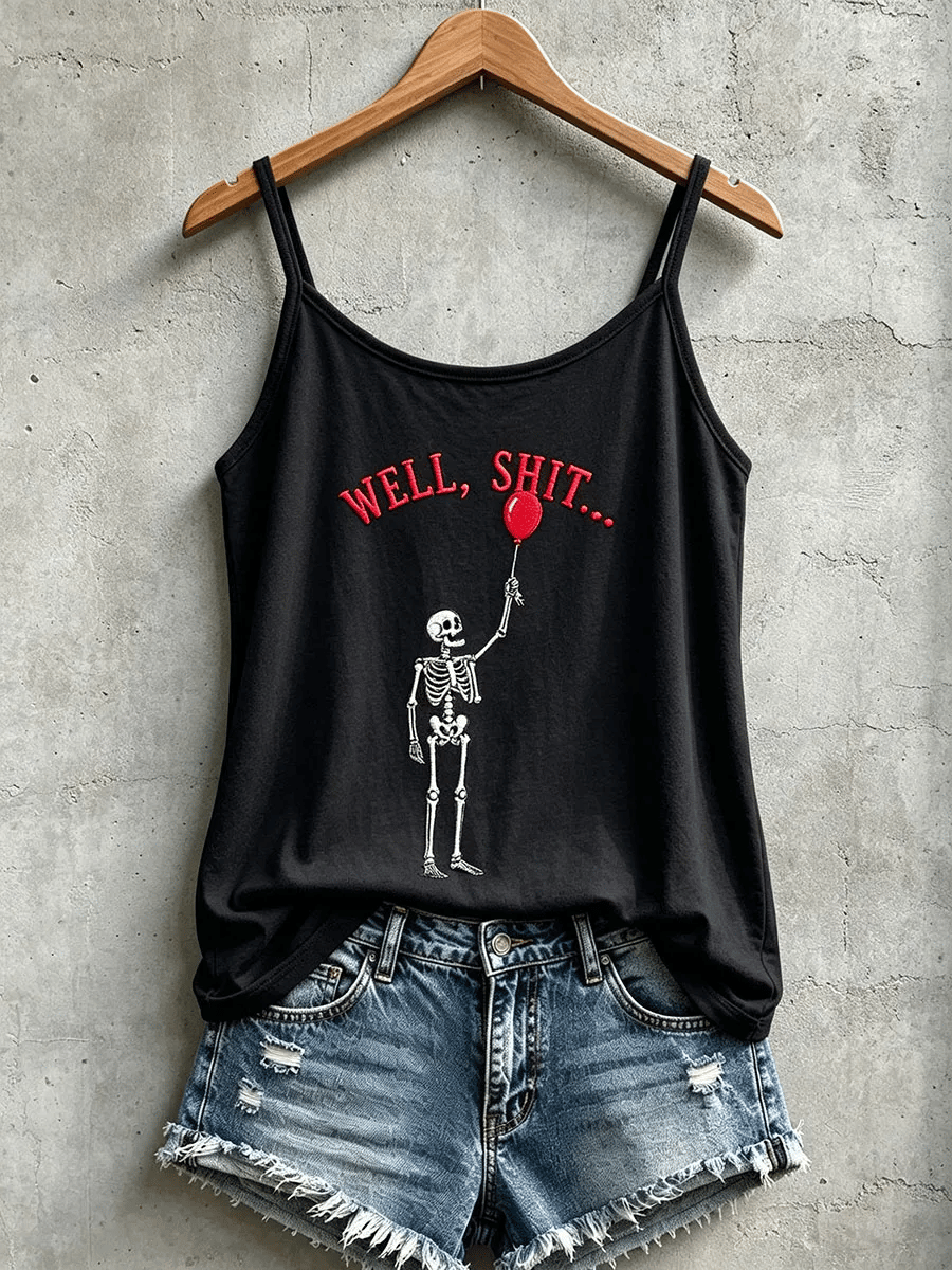 Women's Retro Halloween Well, shit... Print Camisole