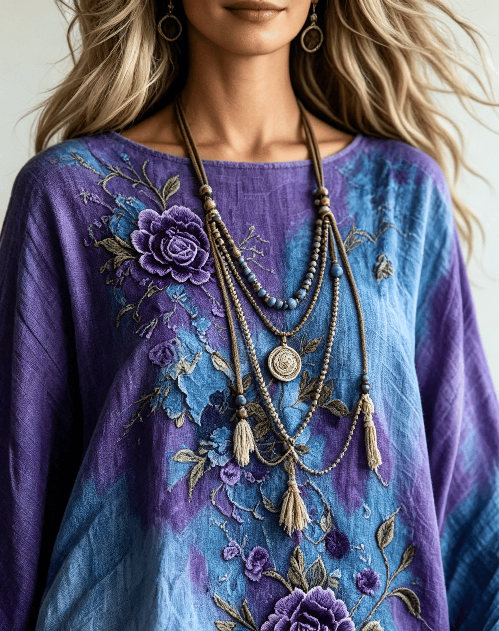 Women's Purple Floral Print Casual Top and Pants Set