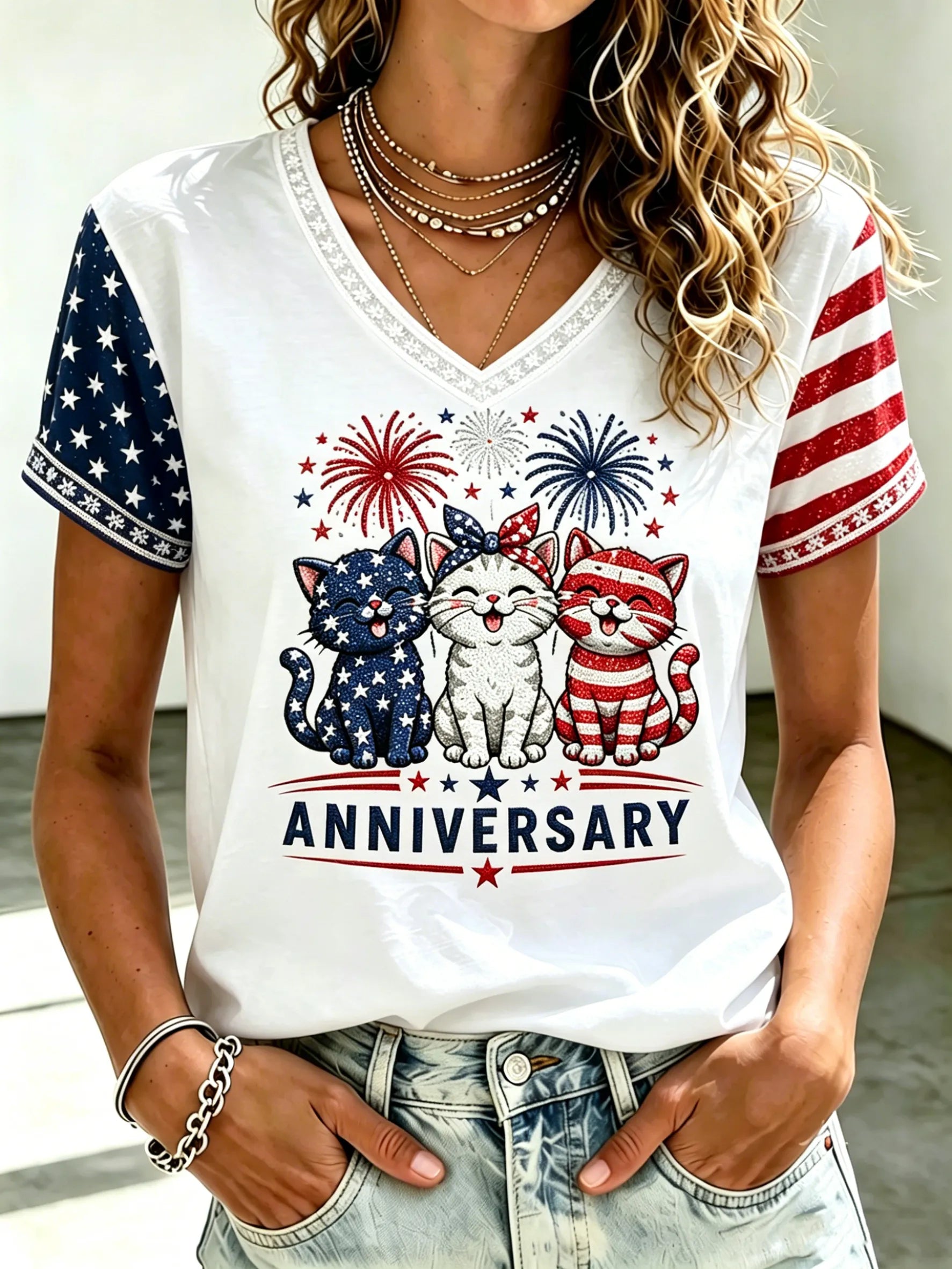 Women's USA 250th Anniversary Printed T-shirt