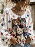 Women's Casual USA 250th Anniversary Pet-Print Top