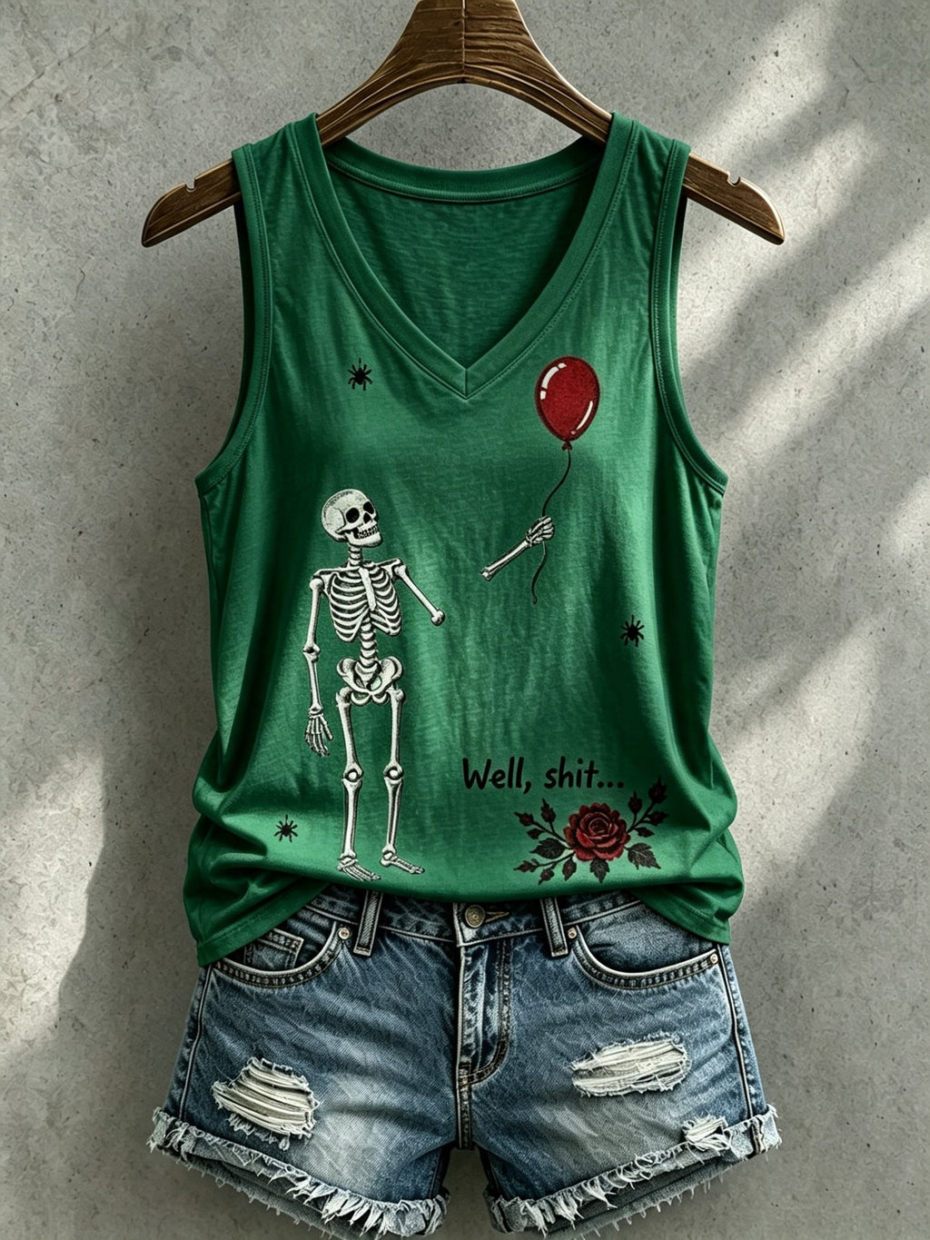 Women's Retro Halloween Well, shit... Print Casual Vest