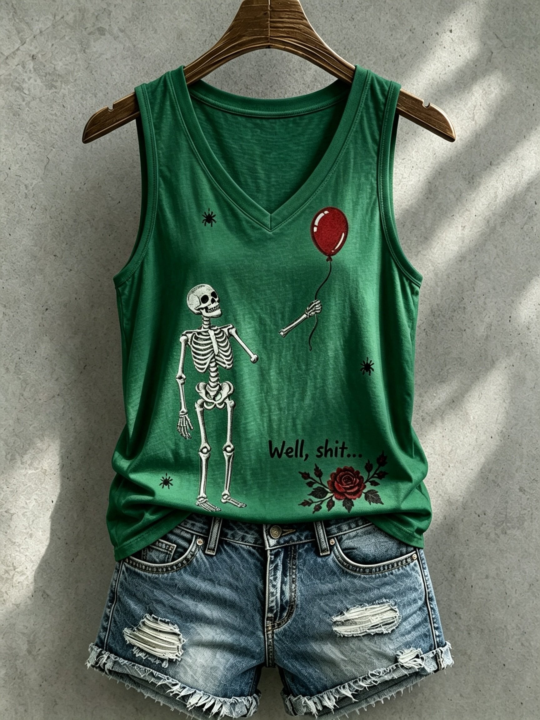 Women's Retro Halloween Well, shit... Print Casual Vest
