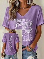 Women's Midnight Margaritas Print Casual T-shirt