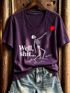 🔥🔥2nd 50% Off 🔥🔥Women's Halloween Well, shit... Printed Casual Short-Sleeve T-Shirt