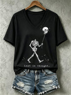 Women's Halloween Well, shit... Print V Neck T-Shirt