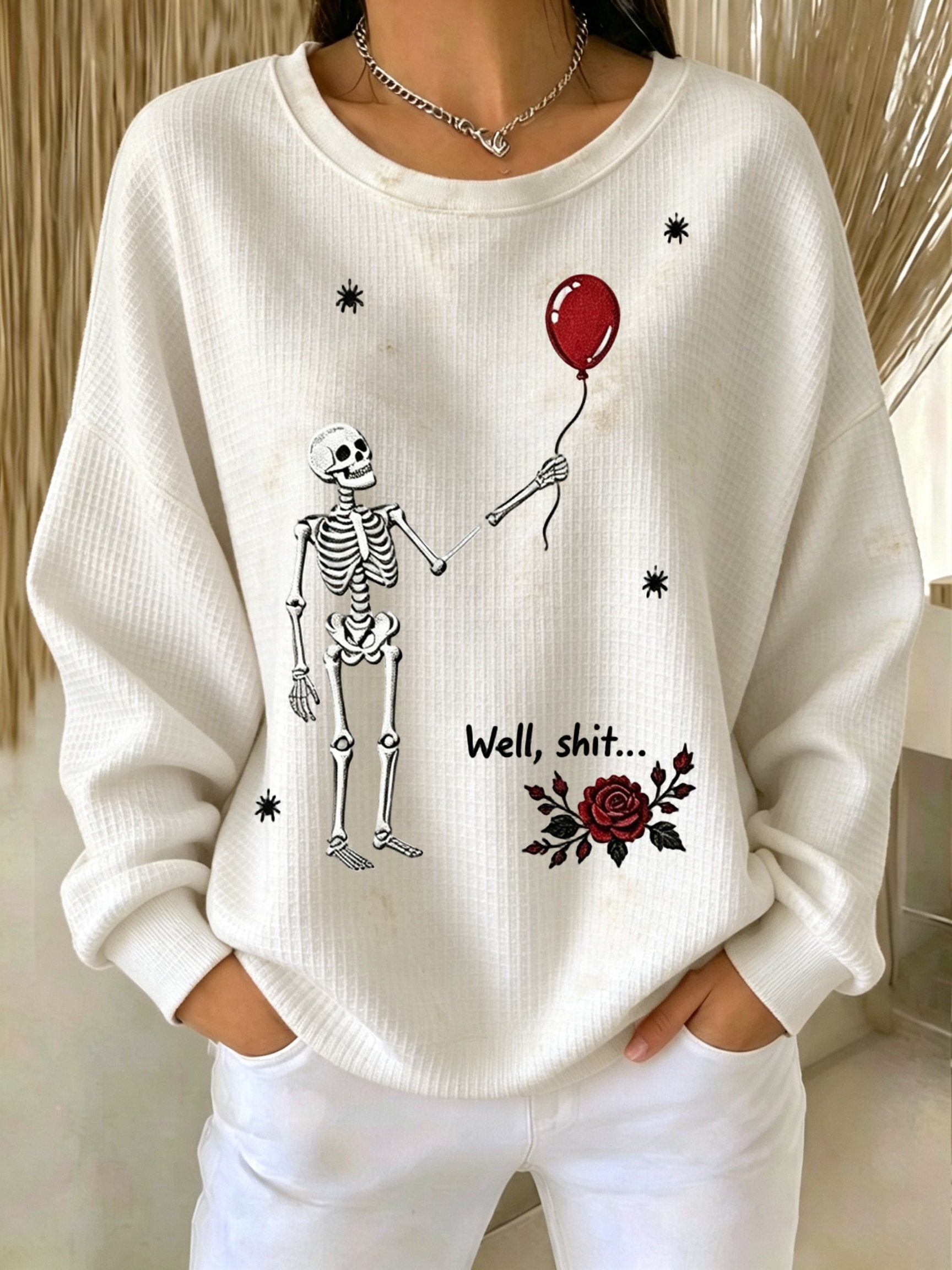 🔥🔥2nd 50% Off 🔥🔥Women's Retro Halloween Well, Shit... Printed Sweatshirt